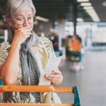 shopper checks her receipt